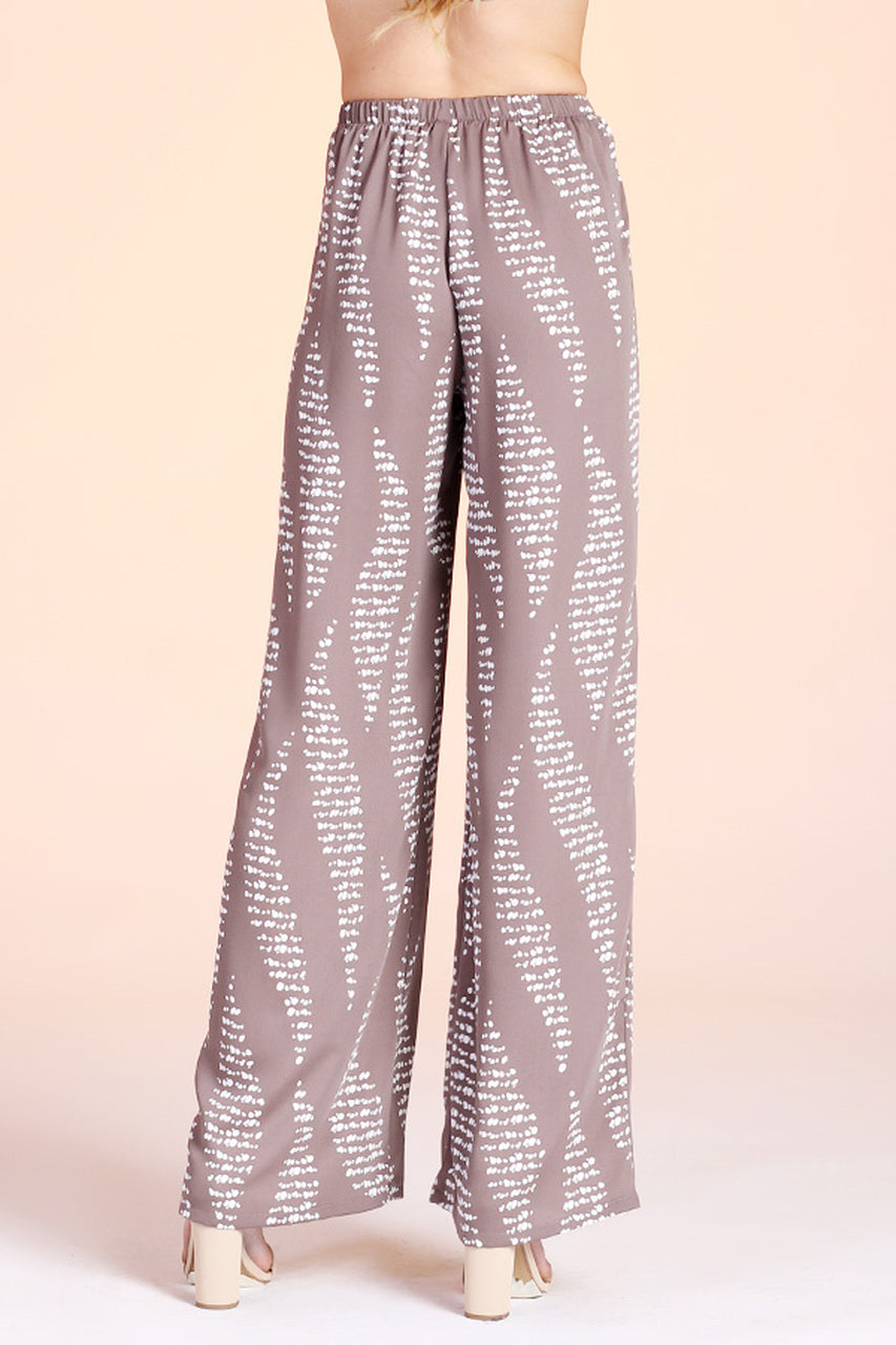 WAVY PRINT WIDE PANTS