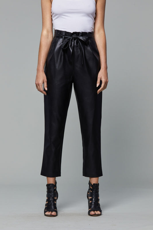 YORK BLACK LEATHER PANTS