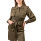CHEVY POCKET SATIN SHIRT DRESS