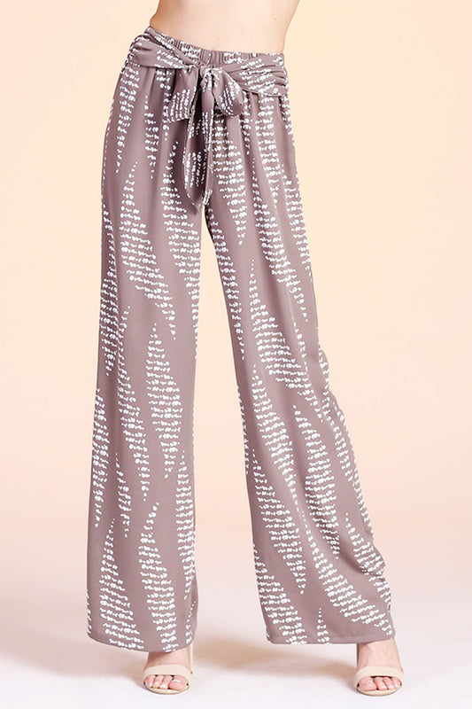 WAVY PRINT WIDE PANTS