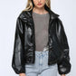 BROOKLYN BLACK LEATHER PUFFER