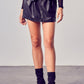 SIBA BLACK LEATHER SKIRT