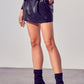 SIBA BLACK LEATHER SKIRT